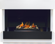 Каминокомплект Cube - Белый с черным с очагом Cassette 600 LNH-INT (с дровами)