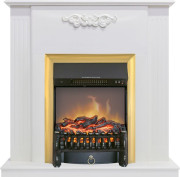 Каминокомплект Capri - Белое дерево делюкс с очагом Fobos FX M Brass Каминокомплект Capri - Белое дерево делюкс с очагом Fobos FX M Brass
